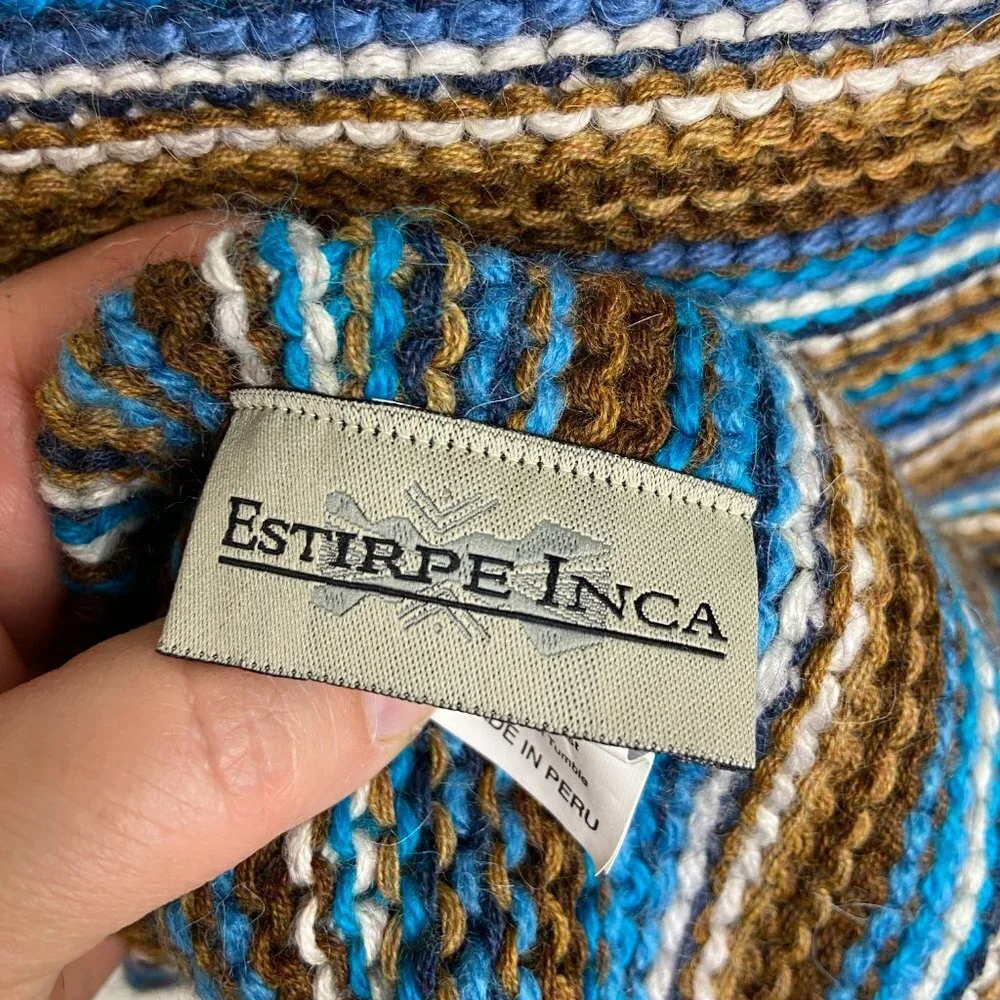 Vintage AUTHENTIC Estirpe Inca ALPACA Wool Peru Long Scarf